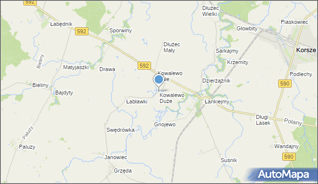 mapa Kowalewo Duże, Kowalewo Duże na mapie Targeo